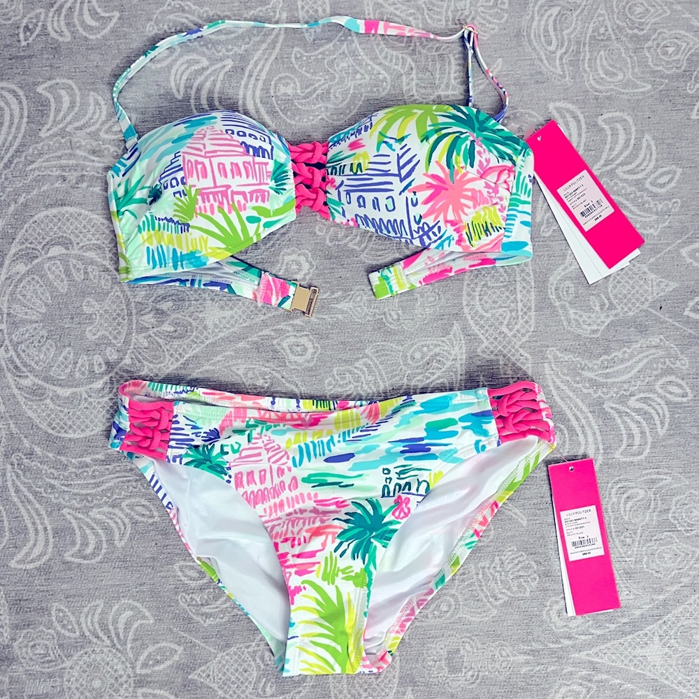 Lilly Pulitzer Sandy Lattice Bandeau Bikini Set